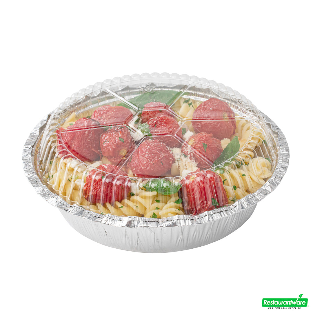 Wholesale Restaurantware Foil Lux Round Clear Plastic Dome Lid - Fits 7" Take Out Pan- Bulk