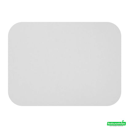 Wholesale Restaurantware Foil Lux Rectangle White Paper Flat Foil-Laminated Board Lid - Fits 3-Compartment Take Out Tray- Bulk