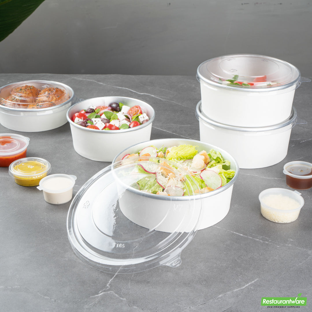 Wholesale Restaurantware Foil Lux Clear Plastic Take Out Container Lid - Fits 45 Oz- Bulk