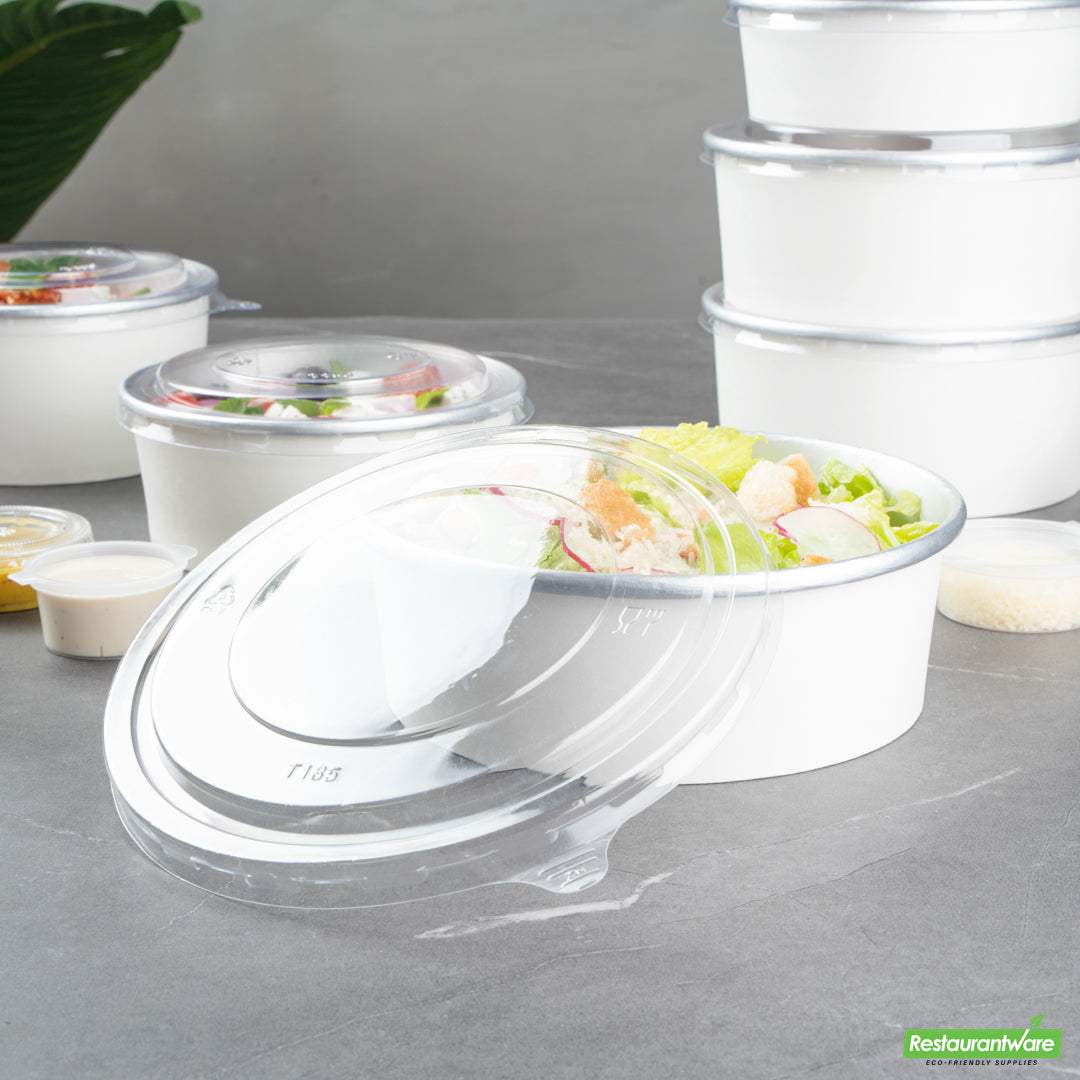 Wholesale Restaurantware Foil Lux Clear Plastic Take Out Container Lid - Fits 45 Oz- Bulk