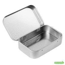 Wholesale Restaurantware RW Base 4 oz Rectangle Silver Tin Container - with Hinged Lid- Bulk