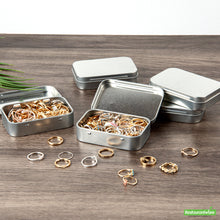 Wholesale Restaurantware RW Base 4 oz Rectangle Silver Tin Container - with Hinged Lid- Bulk