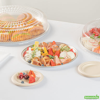 Wholesale Restaurantware Foil Lux Round Aluminum Catering Tray - 12 - 10 Count Box- Bulk