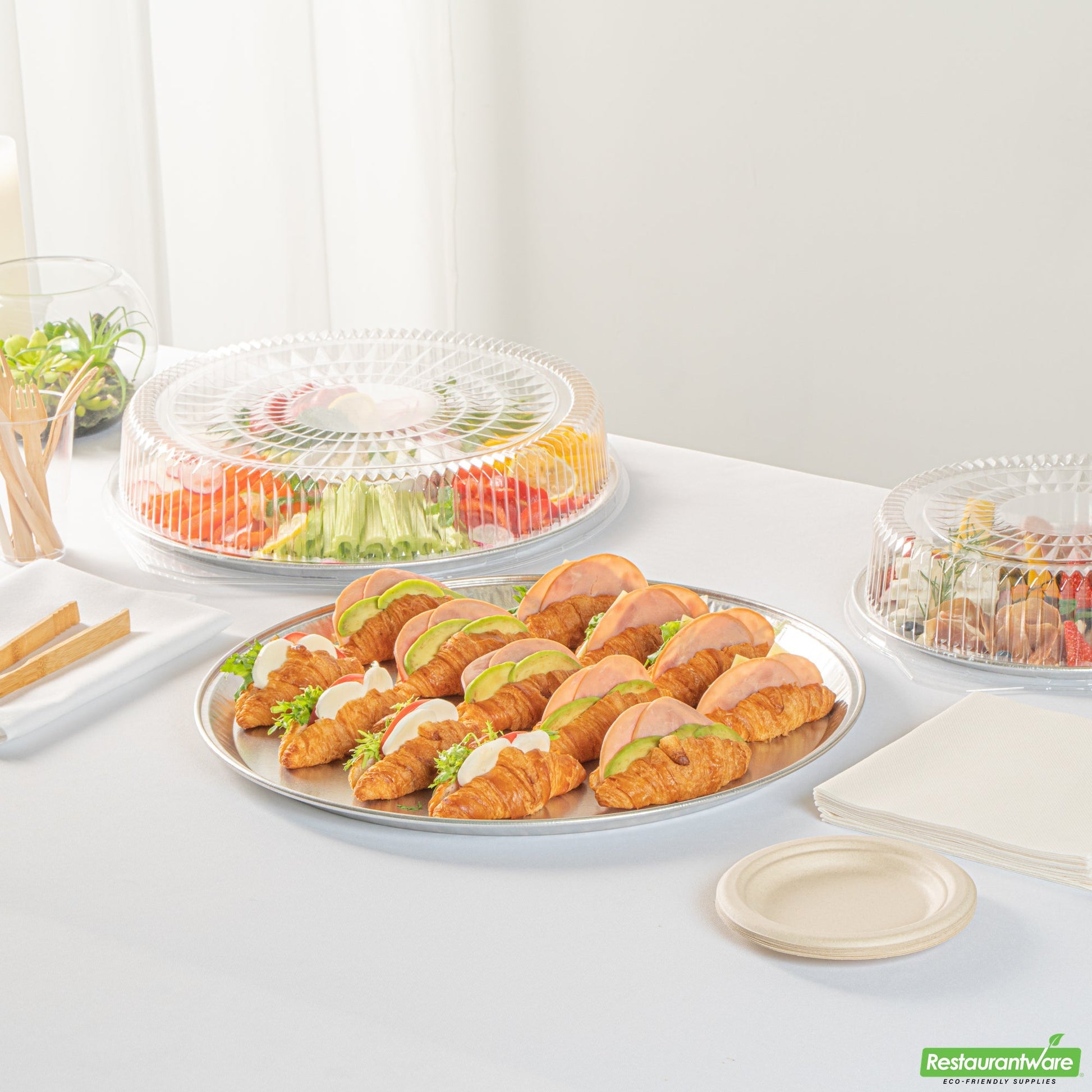 Wholesale Restaurantware Foil Lux Round Aluminum Catering Tray - 18" - 20 Count Box- Bulk