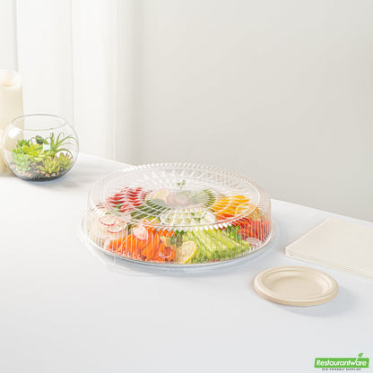 Wholesale Restaurantware Foil Lux Round Clear Plastic Dome Lid - Fits 16 Catering Tray - 10 Count Box- Bulk
