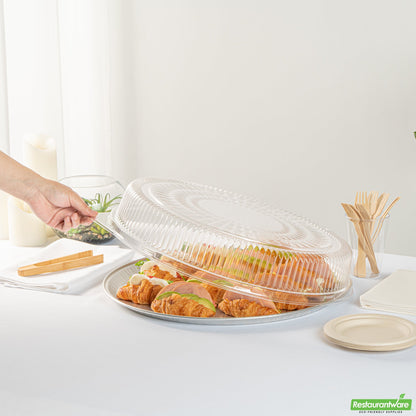 Wholesale Restaurantware Foil Lux Round Clear Plastic Dome Lid - Fits 18" Catering Tray - 20 Count Box- Bulk