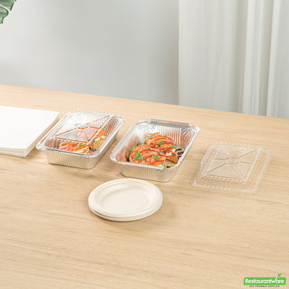 Wholesale Restaurantware Foil Lux 2 1/4 Lb Oblong Aluminum Container - 8 1/2" X 6 1/4" X 1 3/4" - 100 Count Box- Bulk