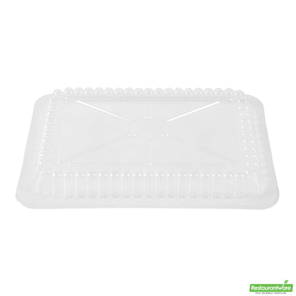 Wholesale Restaurantware Foil Lux Oblong Clear Plastic Lid - Fits 2 1/4 Lb Container - 100 Count Box- Bulk