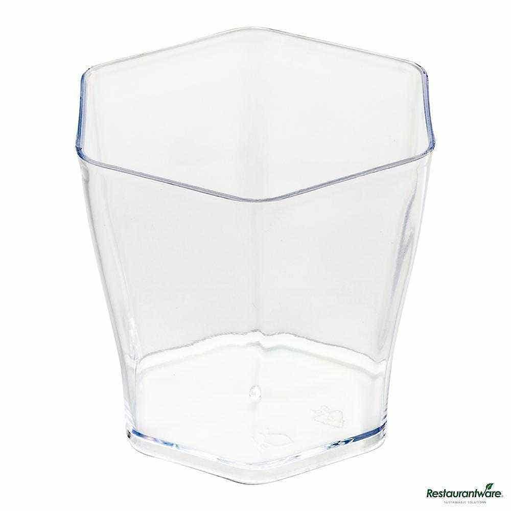 Wholesale Restaurantware 2 Oz Hexagon Clear Plastic Glass 20 ct- Bulk