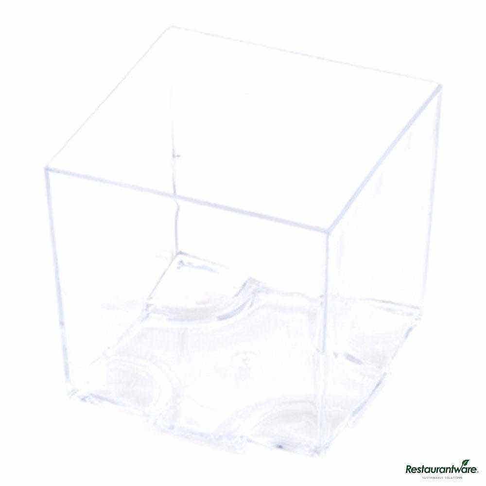 Wholesale Restaurantware 3 Oz Square Clear Plastic Quadrato Cup 20 ct- Bulk