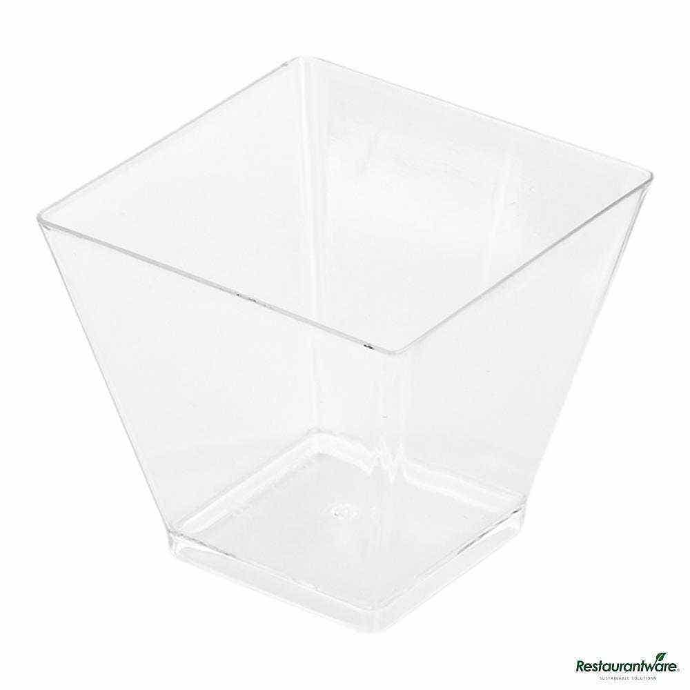 Wholesale Restaurantware Square Clear Plastic Mini Kova Cup 2oz 20 ct- Bulk