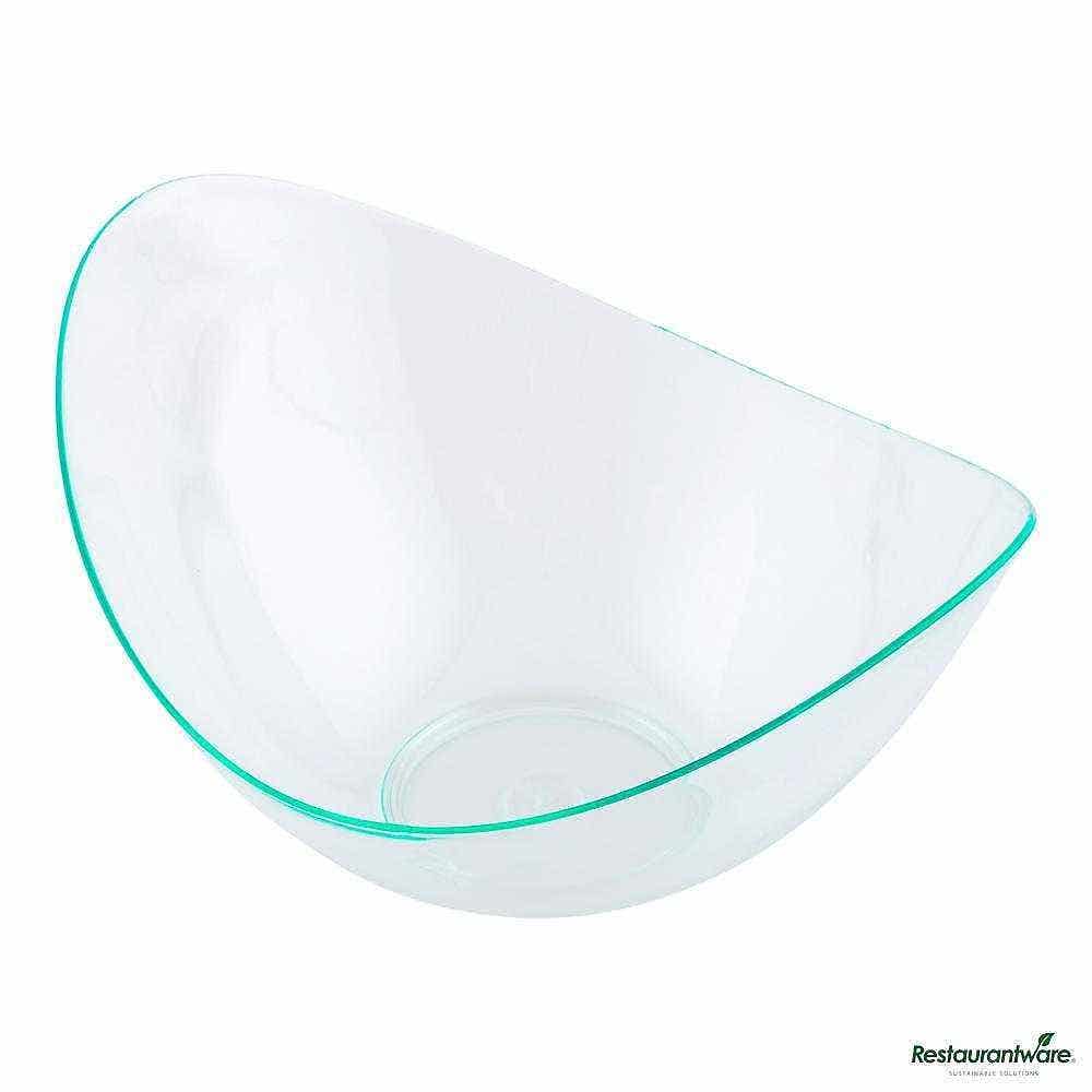 Wholesale Restaurantware 2 Oz Oval Seagreen Plastic Alato Tasting Dish 25 ct- Bulk