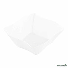 Wholesale Restaurantware 6 Oz Square White Plastic Aqua Bowl 25 ct- Bulk