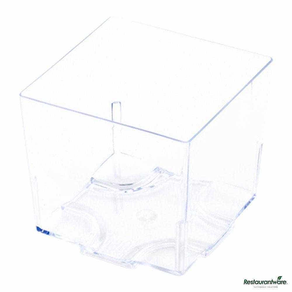 Wholesale Restaurantware 5 Oz Square Clear Plastic Large Quadrato Cube 100 ct- Bulk