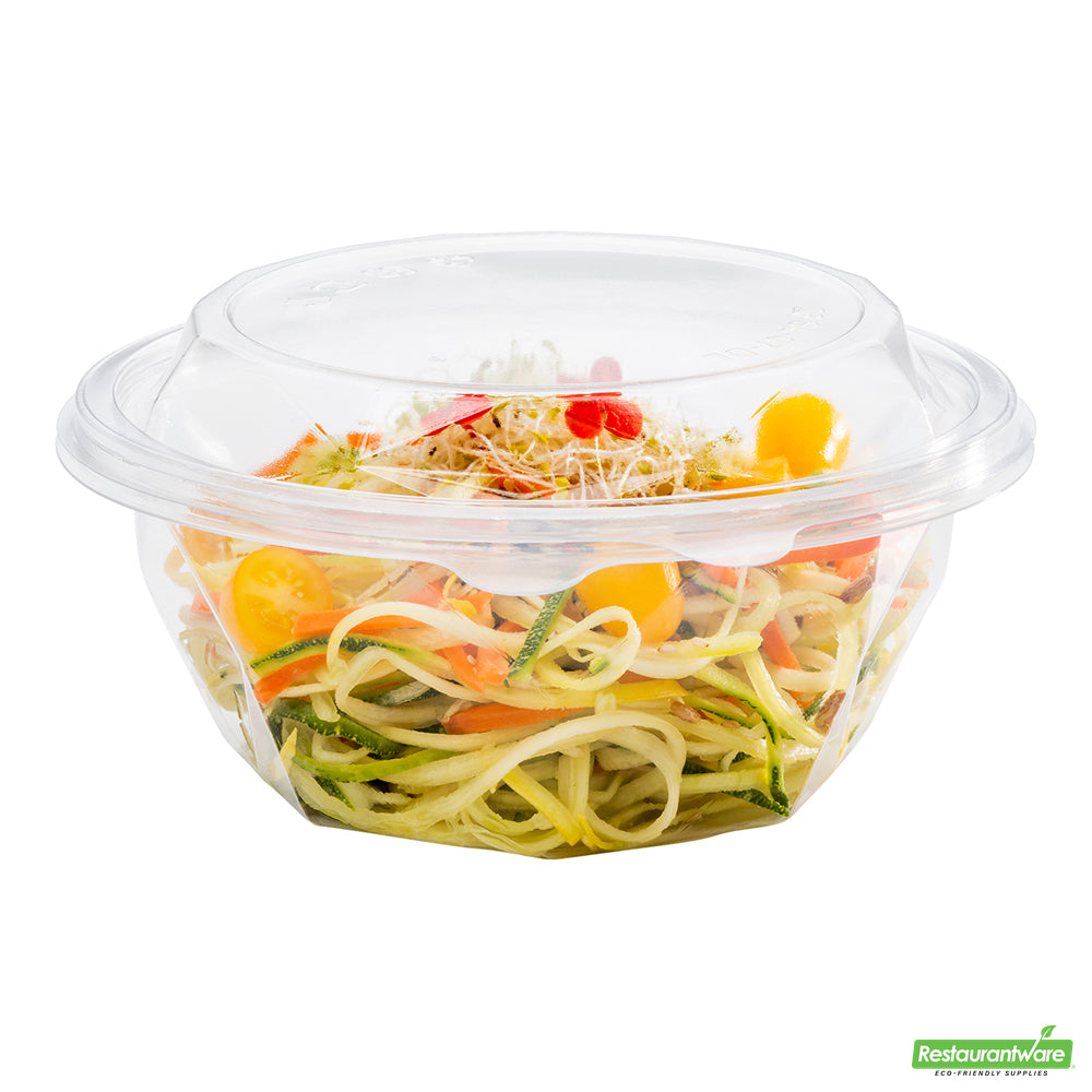 Wholesale Restaurantware Basic Nature Round Clear Pla Plastic Lid - Fits 24 and 32 Oz to Go Bowls, Compostable- Bulk