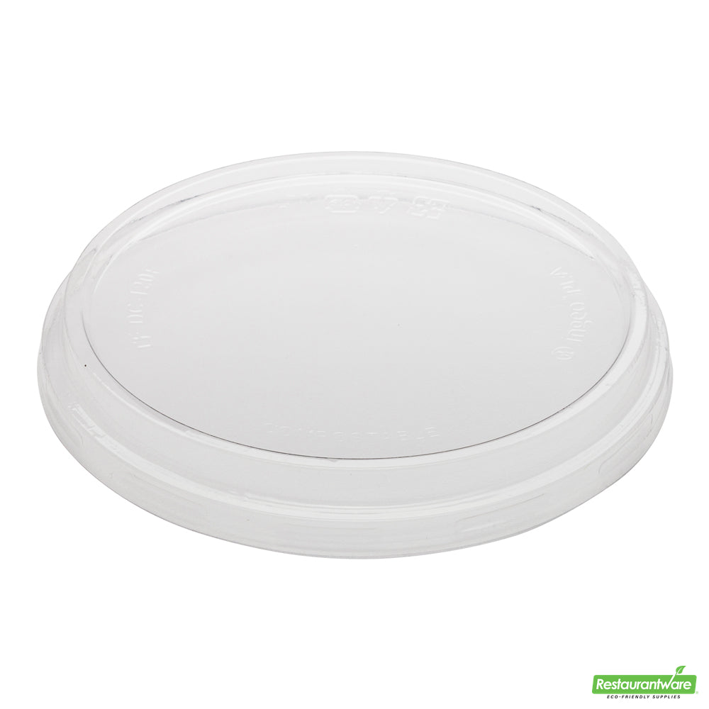 Wholesale Restaurantware Basic Nature Round Clear Pla Plastic Lid - Fits to Go Deli Container, Compostable- Bulk