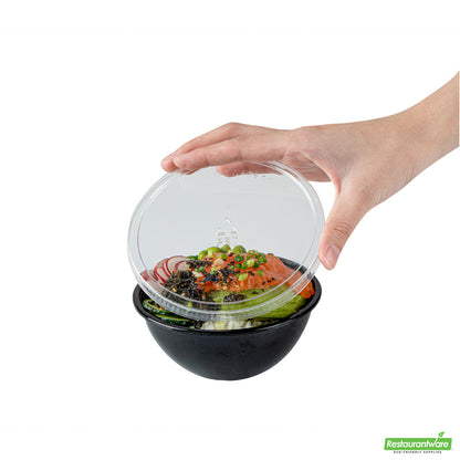 Wholesale Restaurantware Round Clear Plastic Lid - Fits 7 Oz Salad Bowl- Bulk