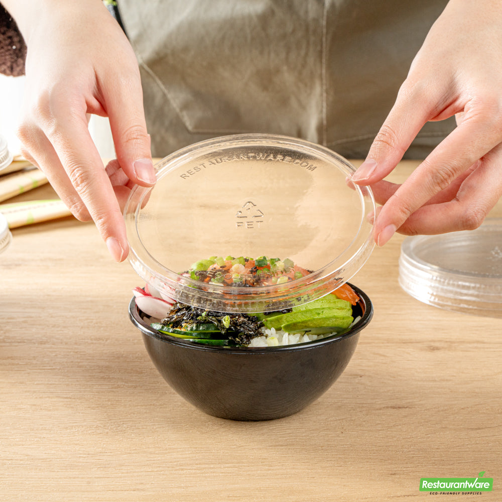 Wholesale Restaurantware Round Clear Plastic Lid - Fits 7 Oz Salad Bowl- Bulk