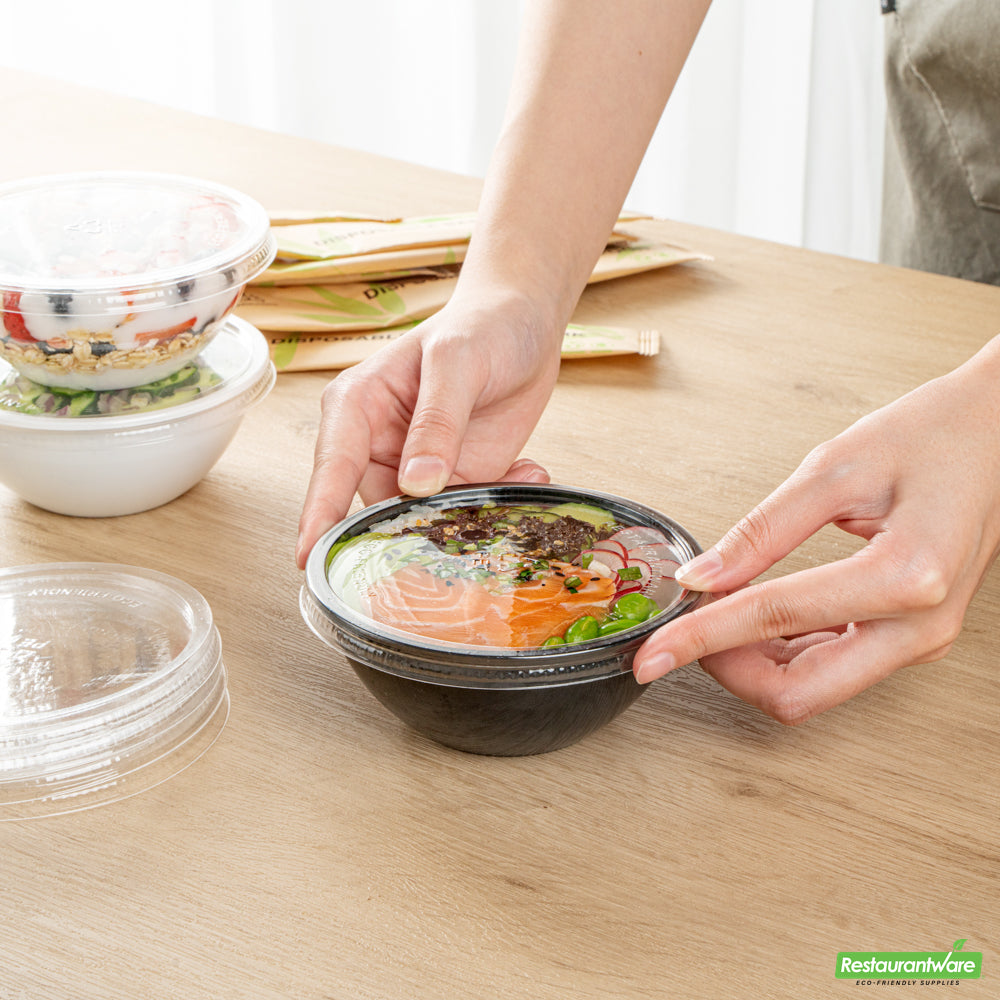 Wholesale Restaurantware Round Clear Plastic Lid - Fits 7 Oz Salad Bowl- Bulk