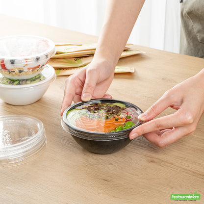 Wholesale Restaurantware Round Clear Plastic Lid - Fits 7 Oz Salad Bowl- Bulk