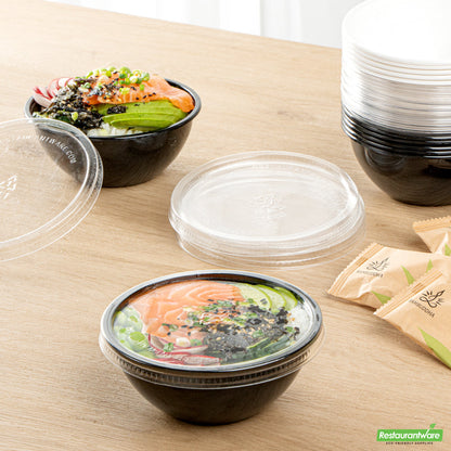 Wholesale Restaurantware Round Clear Plastic Lid - Fits 7 Oz Salad Bowl- Bulk