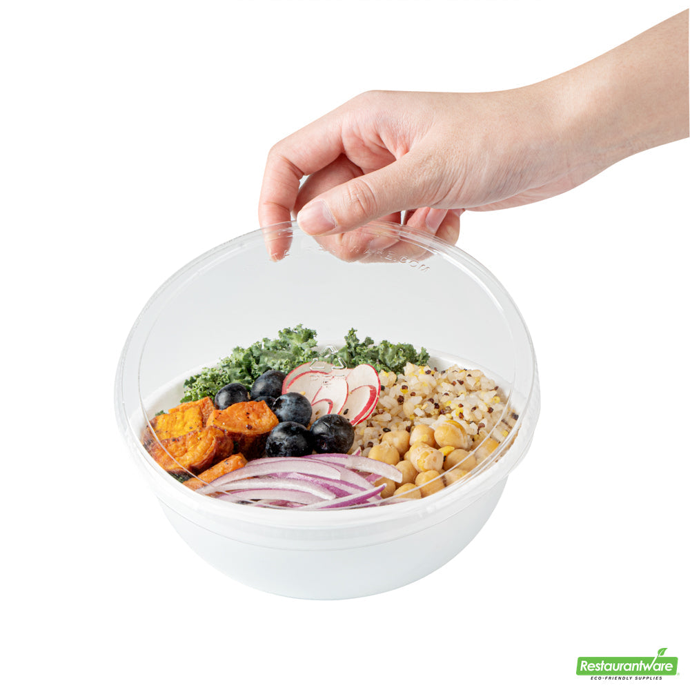 Wholesale Restaurantware Round Clear Plastic Lid - Fits 18 Oz Salad Bowl- Bulk