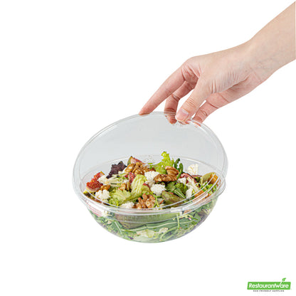 Wholesale Restaurantware Round Clear Plastic Lid - Fits 21 Oz Salad Bowl- Bulk