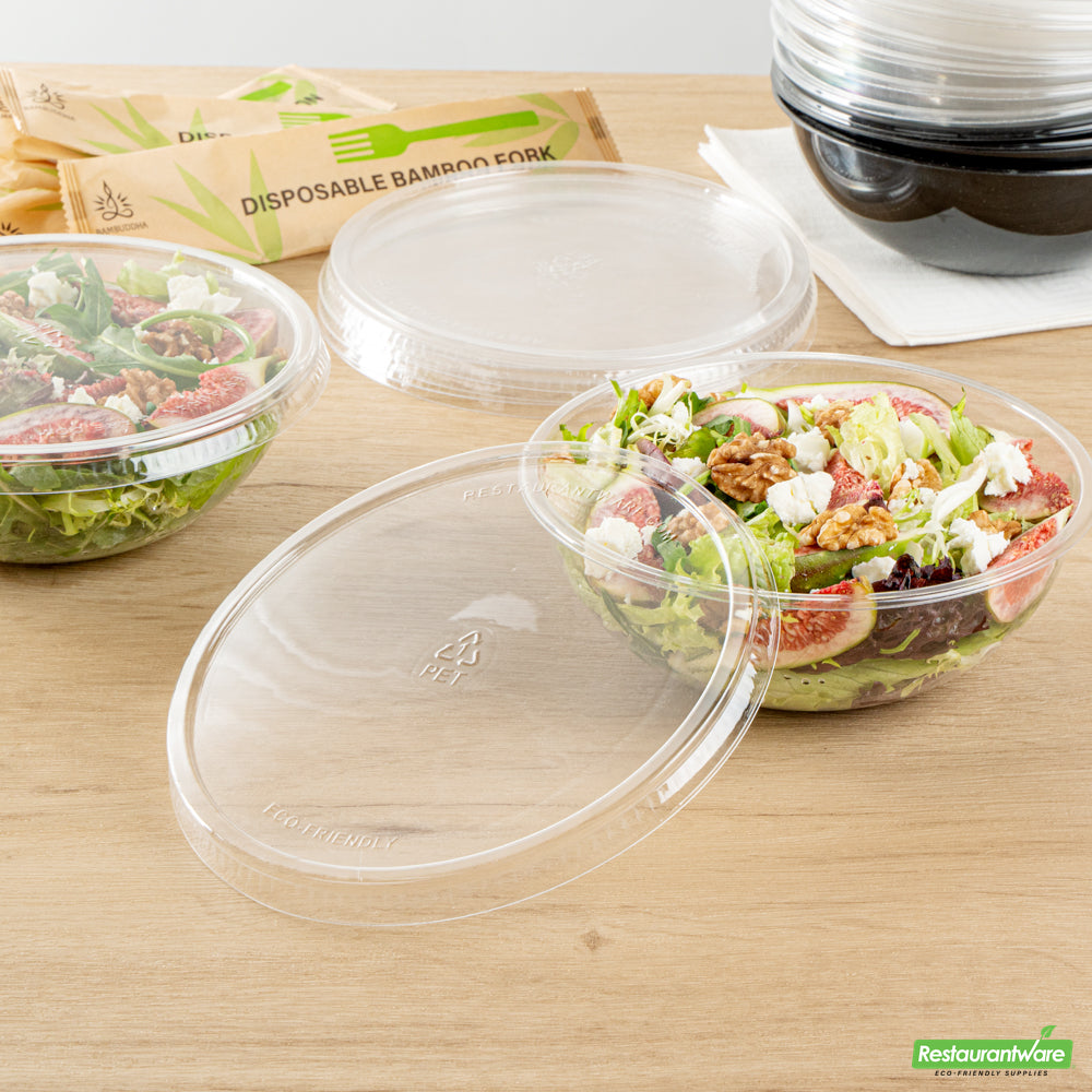Wholesale Restaurantware Round Clear Plastic Lid - Fits 21 Oz Salad Bowl- Bulk