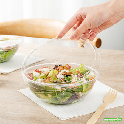 Wholesale Restaurantware Round Clear Plastic Lid - Fits 21 Oz Salad Bowl- Bulk