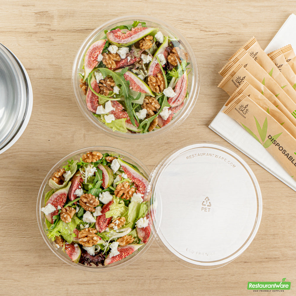 Wholesale Restaurantware Round Clear Plastic Lid - Fits 21 Oz Salad Bowl- Bulk