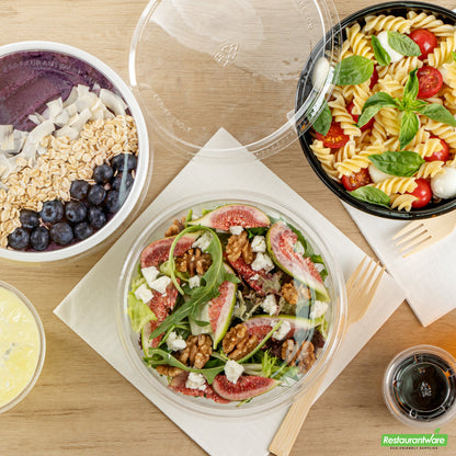Wholesale Restaurantware Round Clear Plastic Lid - Fits 21 Oz Salad Bowl- Bulk