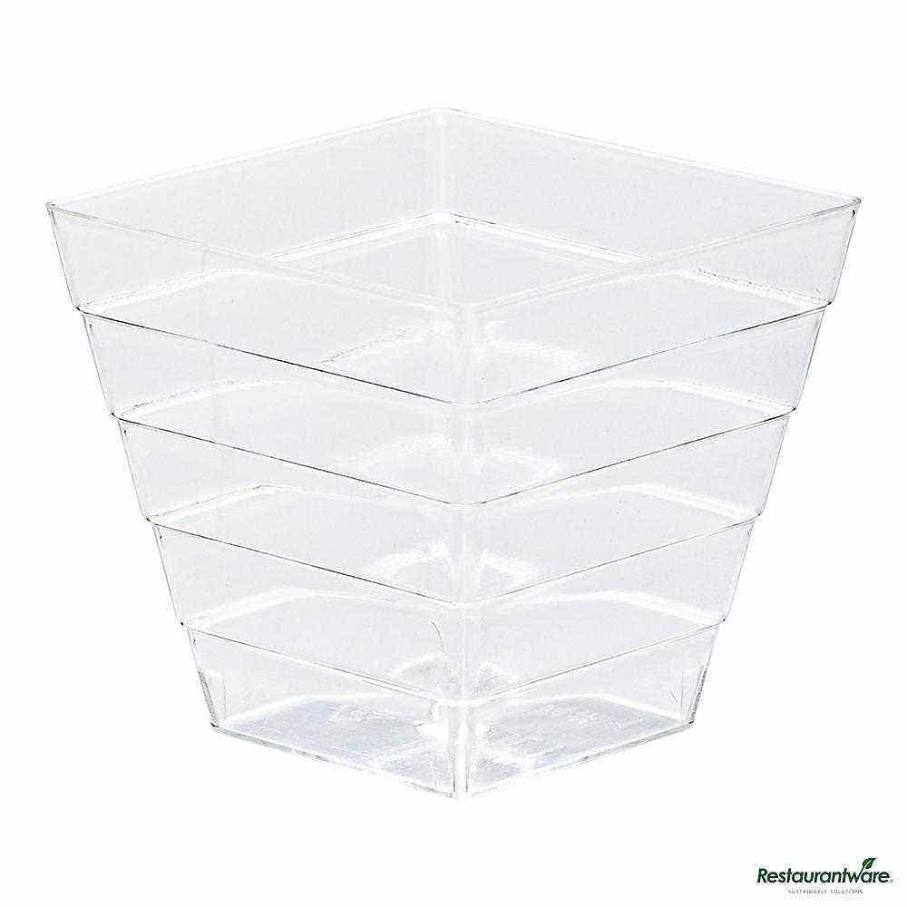 Wholesale Restaurantware 2 Oz Square Clear Plastic Mini Apogee Kova Cup 100 ct- Bulk