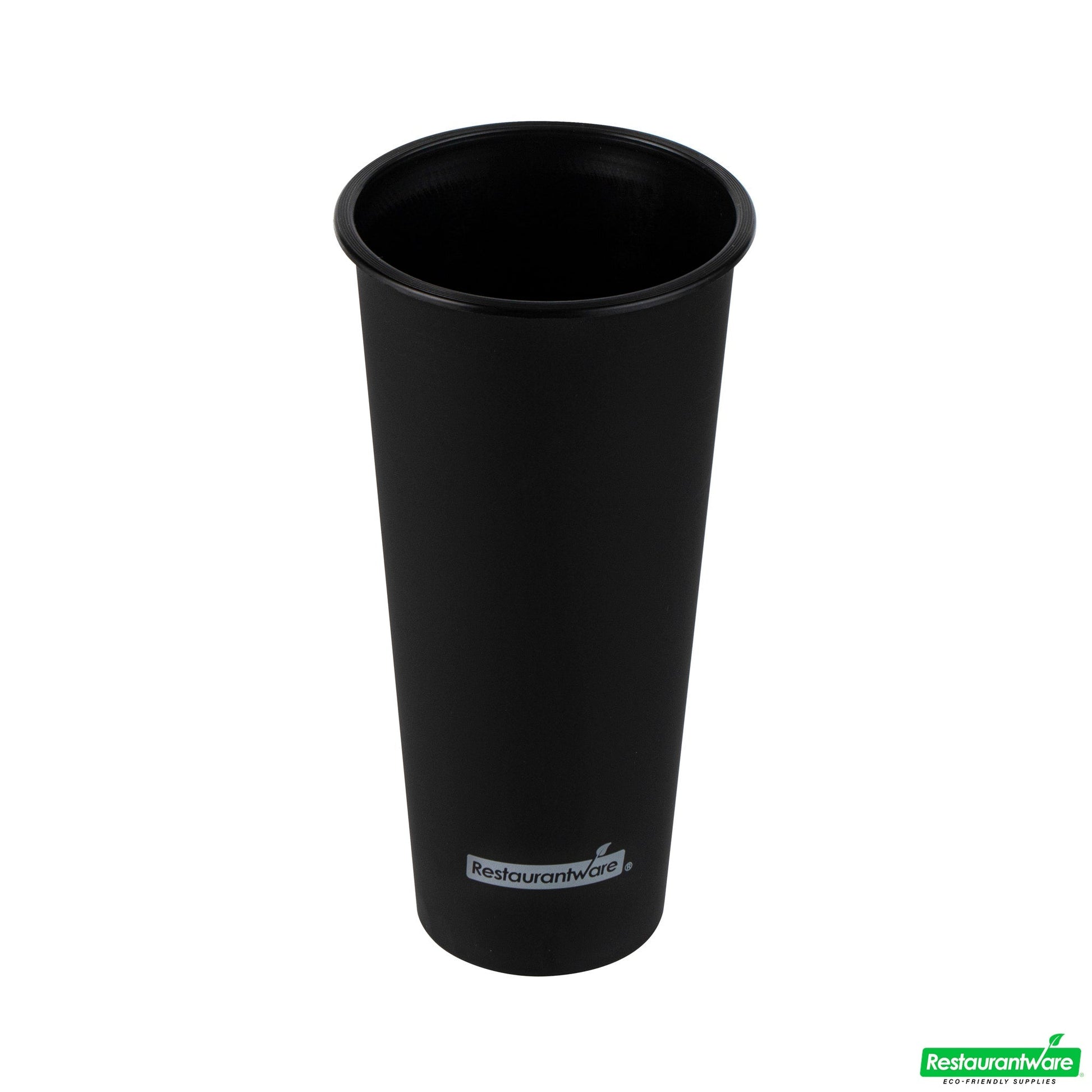 Wholesale Restaurantware 24 Oz Round Matte Black Plastic Hot / Cold Drinking Cup - 3.5" X 3.5" X 7.0"- Bulk