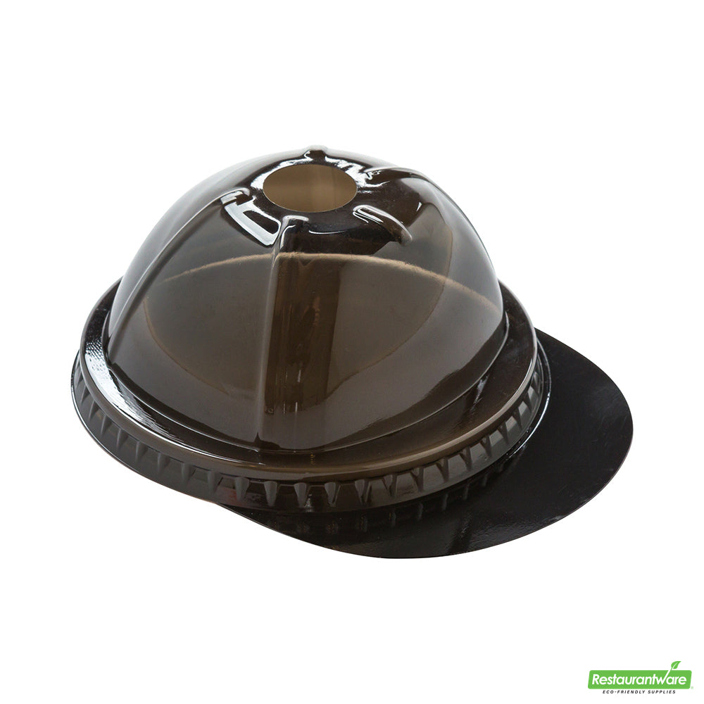 Wholesale Restaurantware Visage Black Plastic Baseball Cap Dome Lid - Fits 9, 12 and 16 Oz- Bulk
