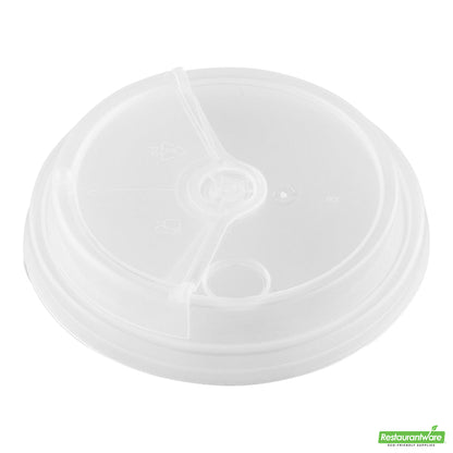 Wholesale Restaurantware Bev Tek Clear Plastic 2-in-1 Straw or Sip Hot / Cold Drinking Cup Lid - Fits 12, 16 and 24 Oz- Bulk