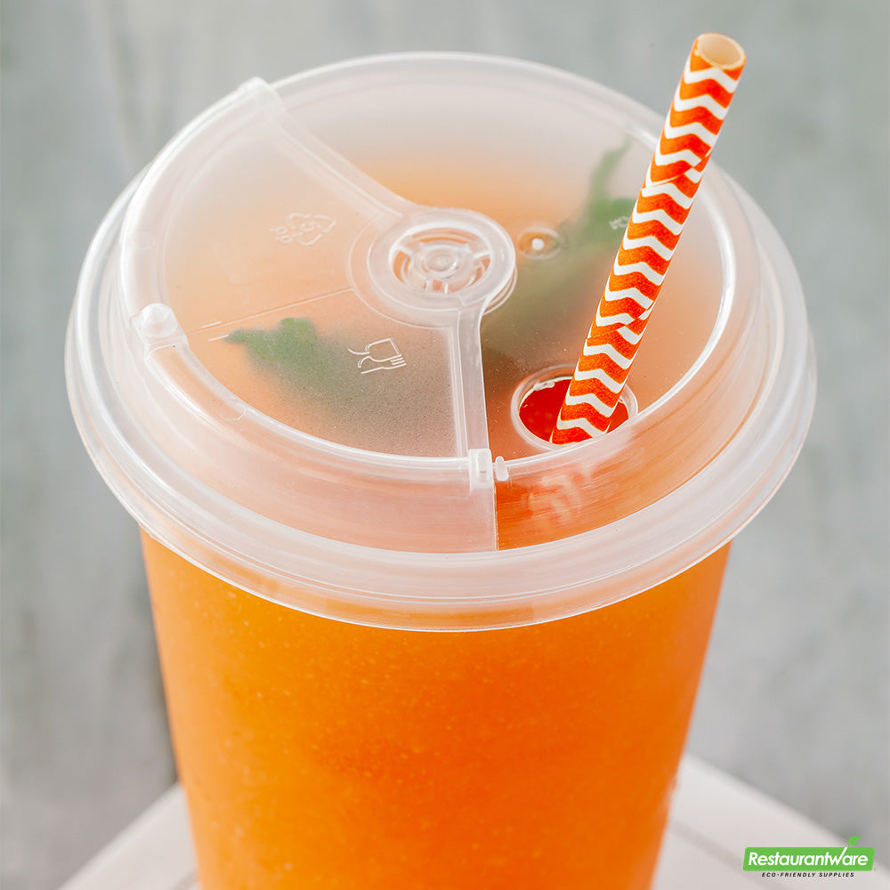 Wholesale Restaurantware Bev Tek Clear Plastic 2-in-1 Straw or Sip Hot / Cold Drinking Cup Lid - Fits 12, 16 and 24 Oz- Bulk