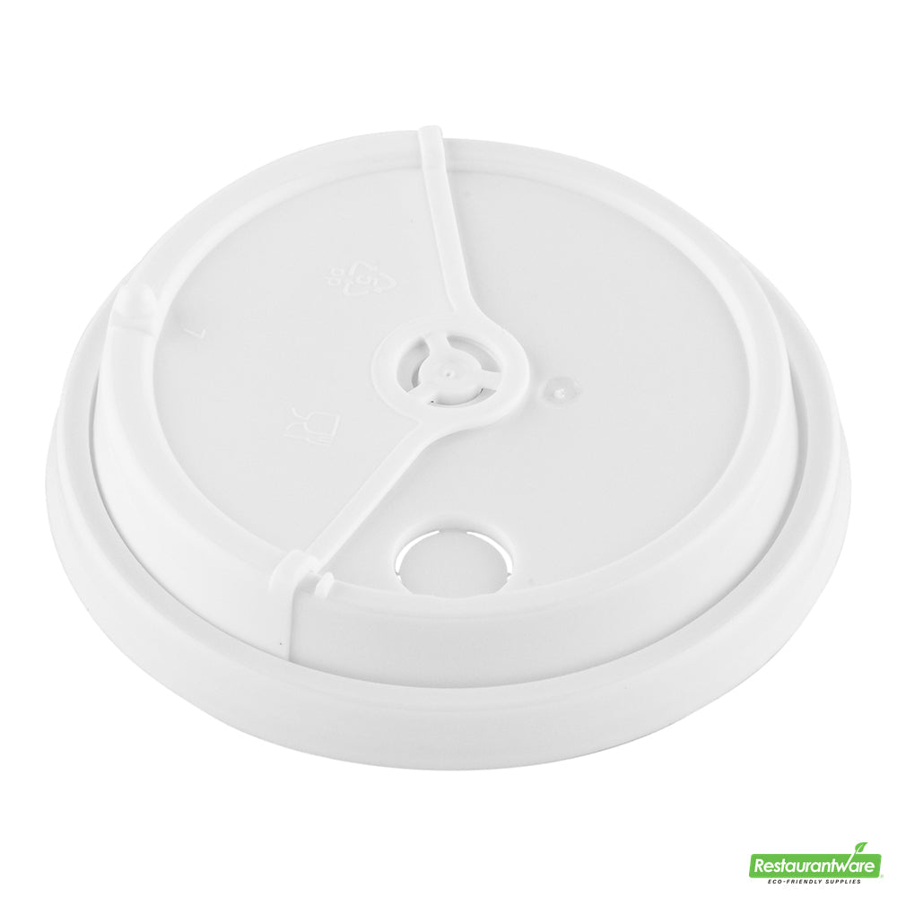 Wholesale Restaurantware White Plastic 2-in-1 Straw or Sip Coffee Cup Lid - Fits 8, 12, 16 and 20 Oz- Bulk