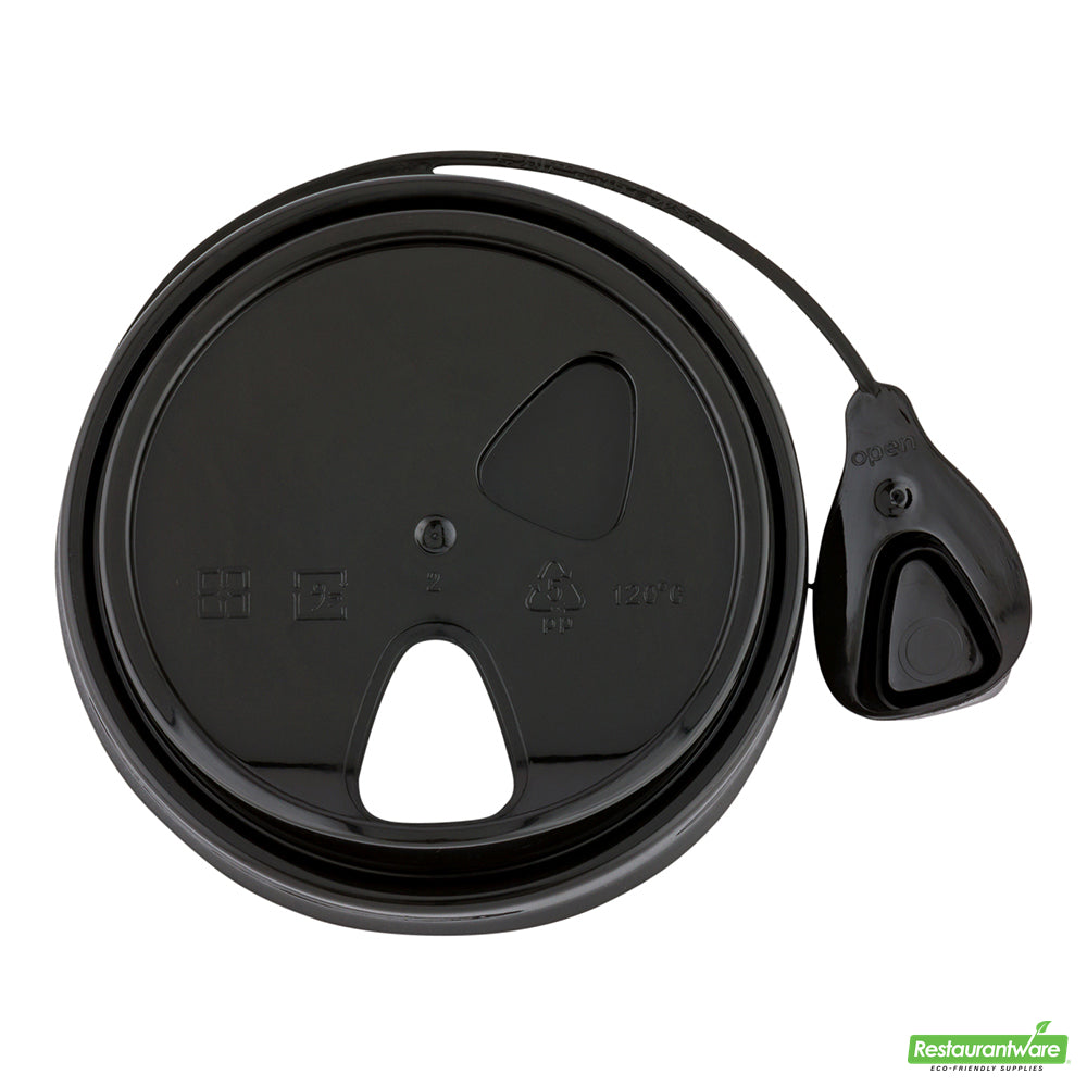 Wholesale Restaurantware Black Plastic Pop Lock Coffee Cup Lid - Fits 8, 12, 16 and 20 Oz- Bulk