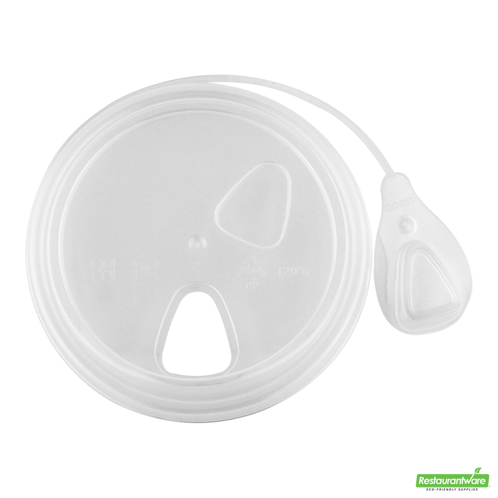 Wholesale Restaurantware Bev Tek Clear Plastic Pop Lock Hot / Cold Drinking Cup Lid - Fits 12, 16 and 24 Oz- Bulk