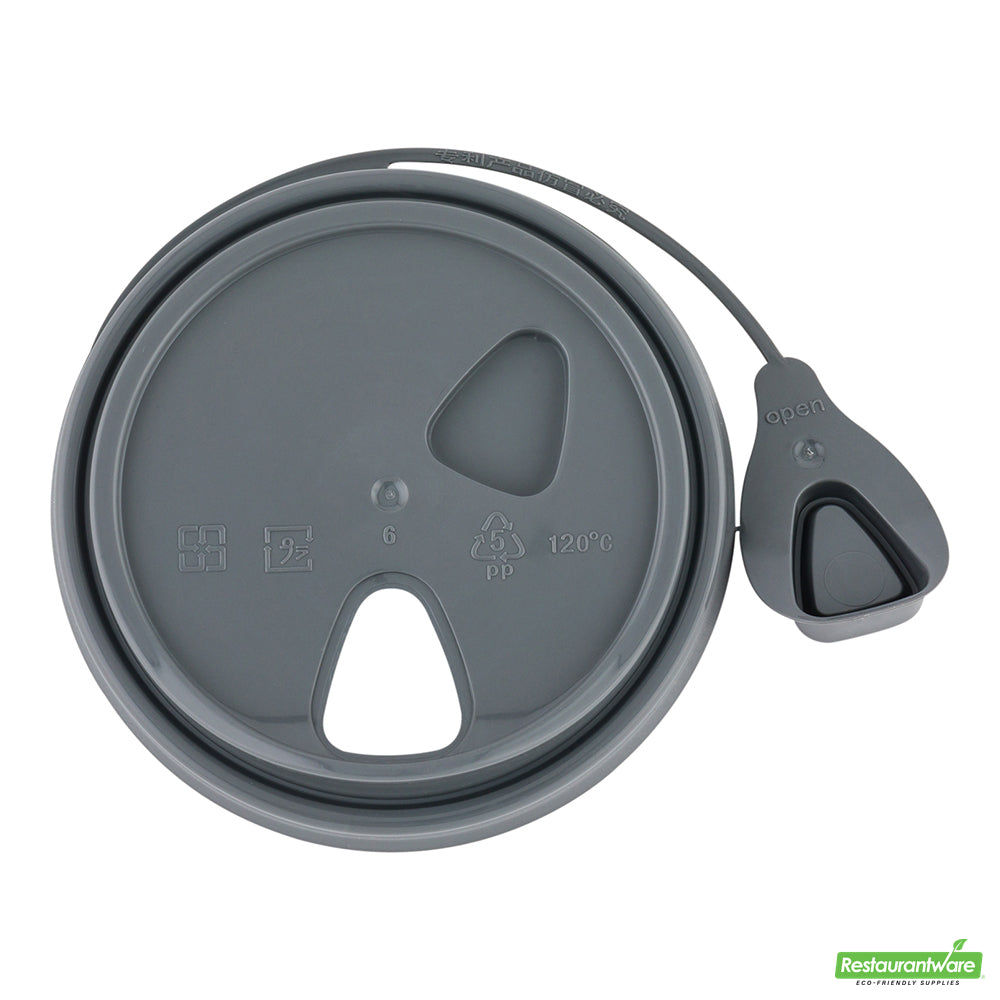 Wholesale Restaurantware Gray Plastic Pop Lock Coffee Cup Lid - Fits 8, 12, 16 and 20 Oz- Bulk