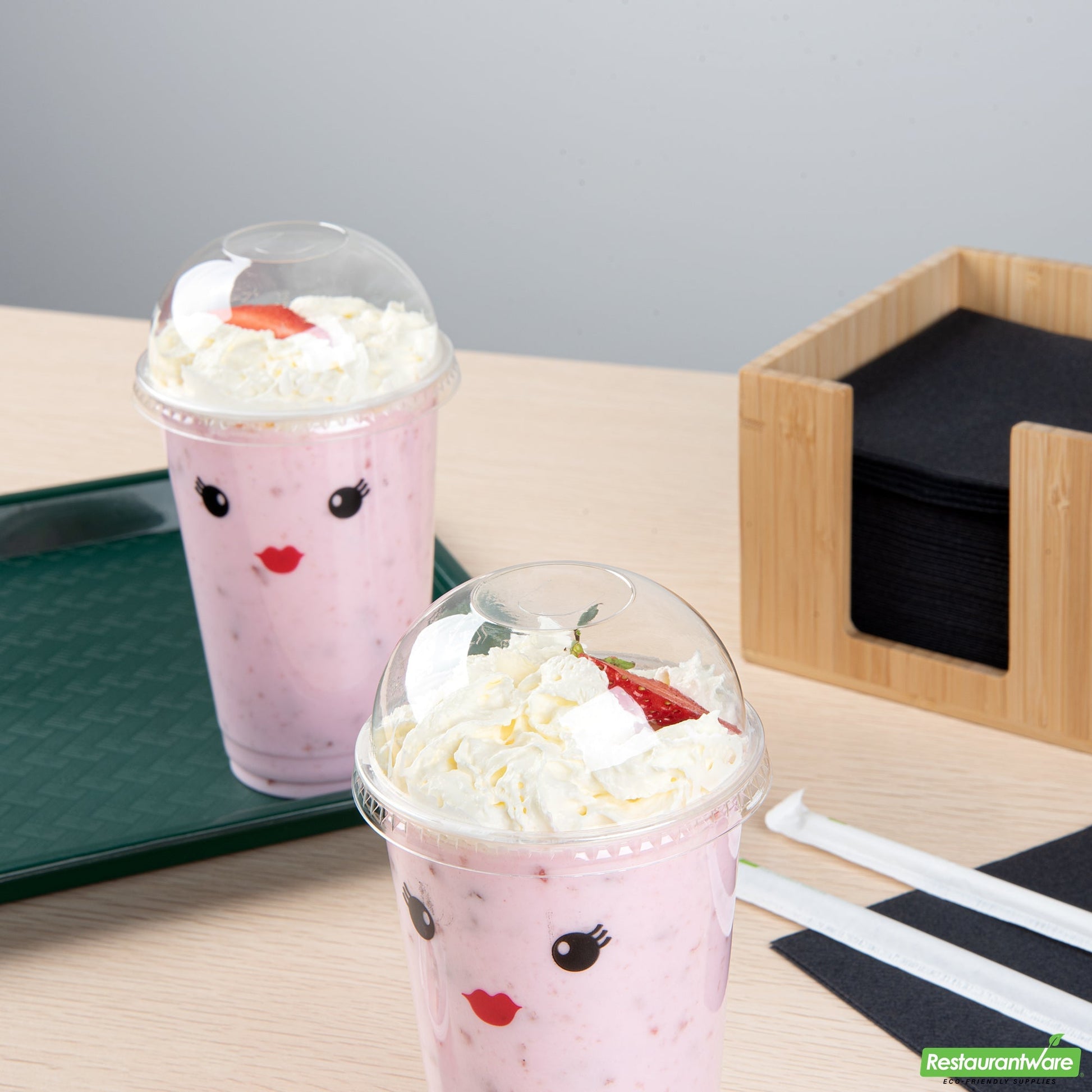 Wholesale Restaurantware Visage Round Clear Plastic Dome Lid - Fits 9, 12 and 16 Oz- Bulk
