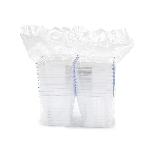 Wholesale Restaurantware 5 Oz Square Clear Plastic Medium Kova Cup - 2.5" X 2.5" X 2.4"- Bulk
