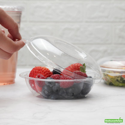 Wholesale Restaurantware Thermo Tek Clear Plastic Ergo-Grip Bowl Lid - Fits 8 / 12 / 16 Oz- Bulk