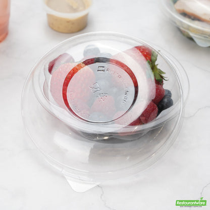 Wholesale Restaurantware Thermo Tek Clear Plastic Ergo-Grip Bowl Lid - Fits 8 / 12 / 16 Oz- Bulk