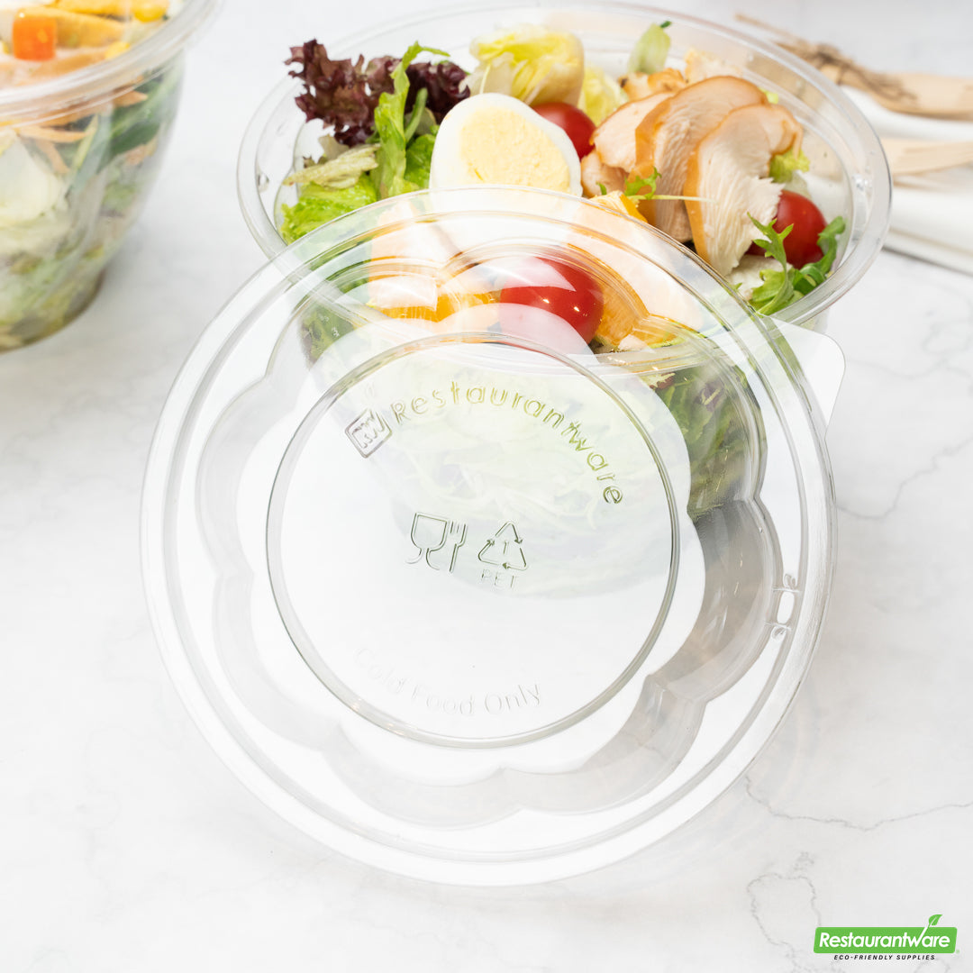 Wholesale Restaurantware Thermo Tek Clear Plastic Ergo-Grip Bowl Lid - Fits 24 / 32 / 48 Oz- Bulk