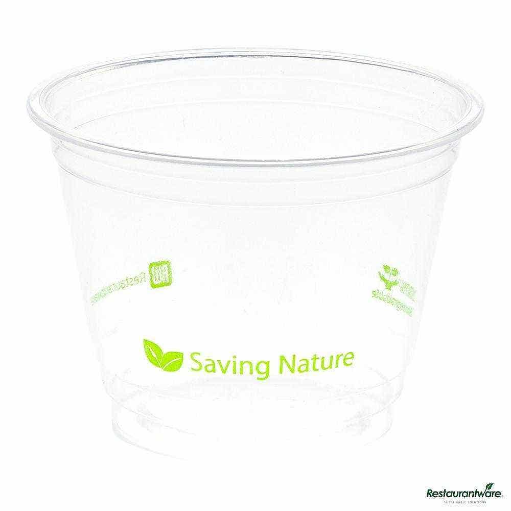 Wholesale Restaurantware Sustain 9 Oz Round Clear PLA Plastic Drinking Cup Compostable 100 ct- Bulk