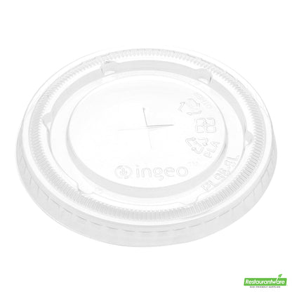 Wholesale Restaurantware Clear Pla Plastic Flat Lid - Fits 9, 12, 16 and 20 Oz Drinking Cup - 3.8" X 3.8" X 0.4"- Bulk