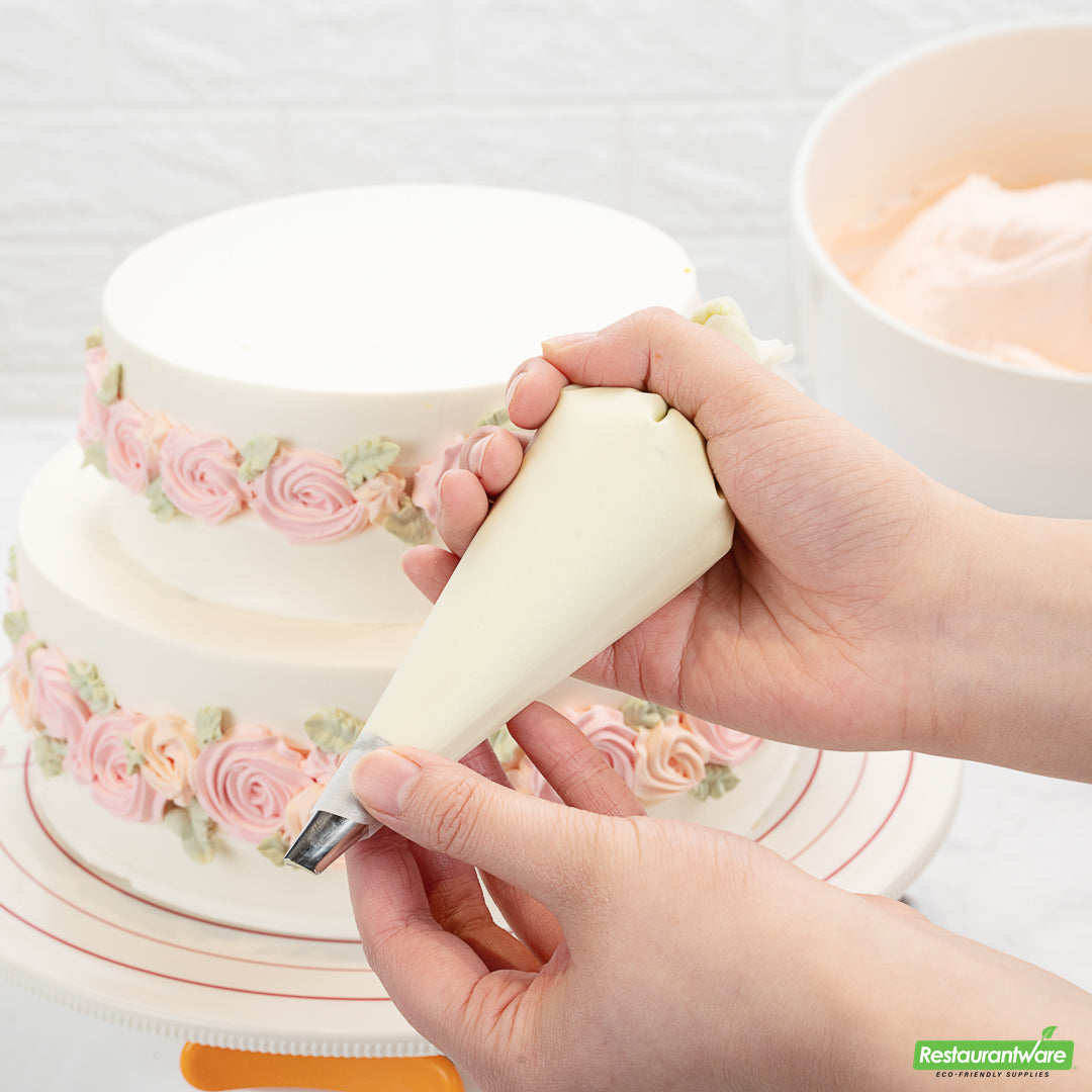 Wholesale Restaurantware Pastry Tek White Silicone Pastry Piping Bag 4-Piece Set- Bulk
