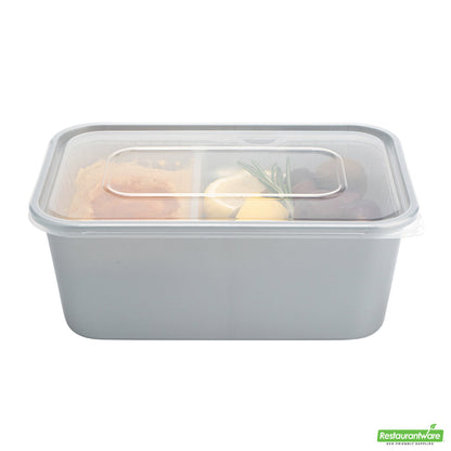 Wholesale Restaurantware Futura 10 oz White Plastic Wide 2-Compartment Insert Tray - Fits 32 and 37 oz Containers, Microwavable- Bulk