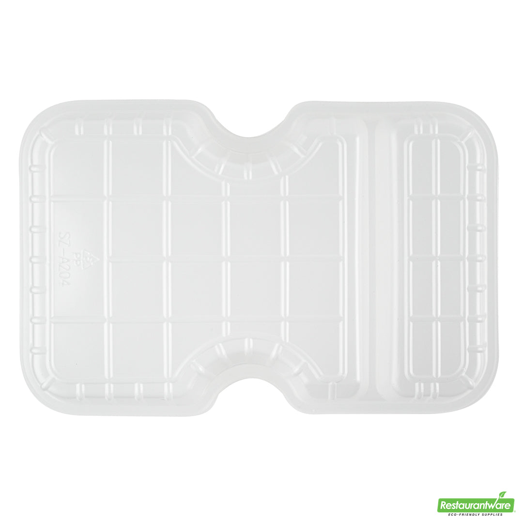 Wholesale Restaurantware Futura 10 oz White Plastic Narrow 2-Compartment Insert Tray - Fits 32 and 37 oz Containers, Microwavable- Bulk